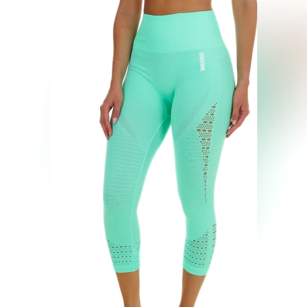GYMSHARK ENERGY SEAMLESS WOMEN CROPPED TRAINING TIGHTS SIZE SMALL EUC